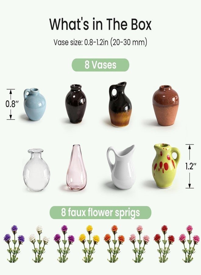 LAYZOO Cute Mini Ceramic Vase Magnets for Fridge, Funny Small Plant Magnets, Tiny 3D Plant Vase for Refrigerator Decoration Kitchen Locker Kitchen Office (8 Pack) - Image 4