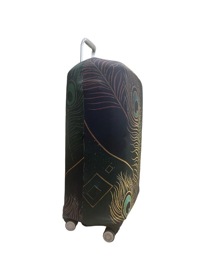 natOnat Travel Luggage Cover Protector - Suitcase Cover - Stretchy, Washable Spandex & Polyester - Protects Against Dirt & Scratches - Peacock Design - Fits 65-70 CM Height (Large) - Image 3