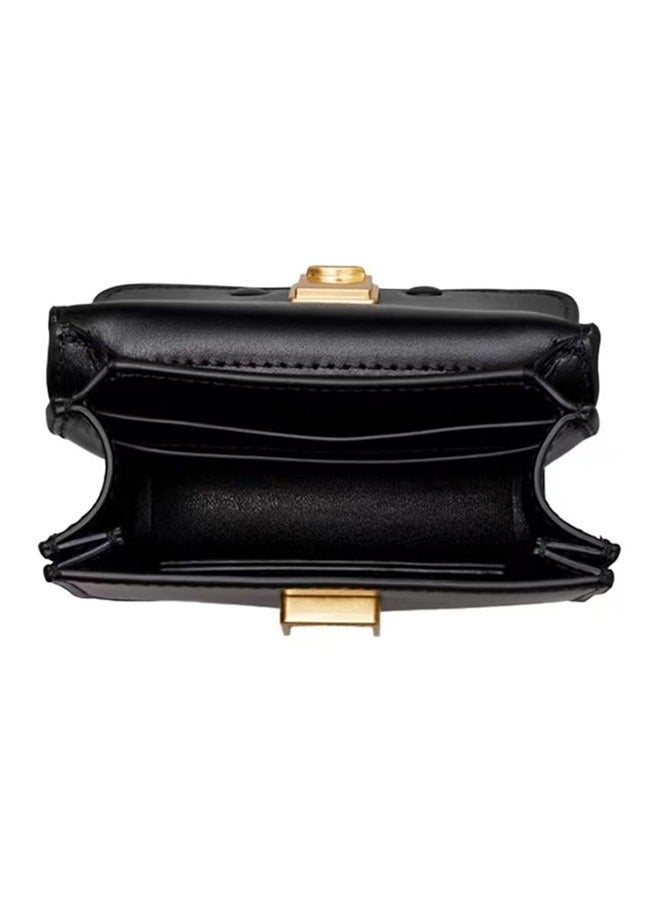 Tory Burch New Tory Burch women's bag, single-shoulder crossbody hand-held chain small square bag, golden brick bag, genuine leather versatile casual bag for women - Image 4