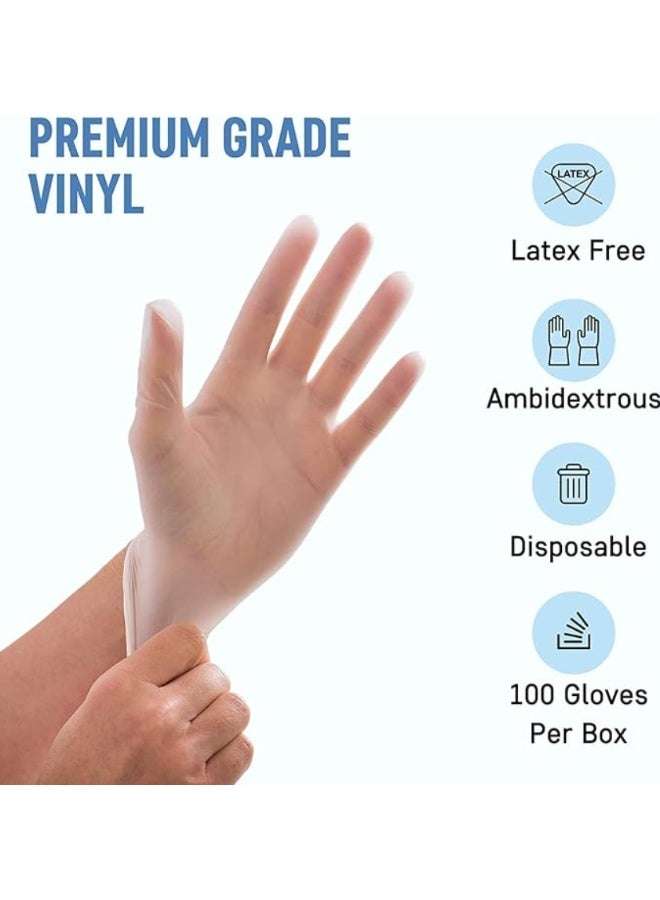 TouchFlex 100-Piece Vinyl Exam Gloves Medical Powder-Free, Medical Grade, Non-Sterile, Ambidextrous, Latex-Free, Single Use, Large  - Image 4