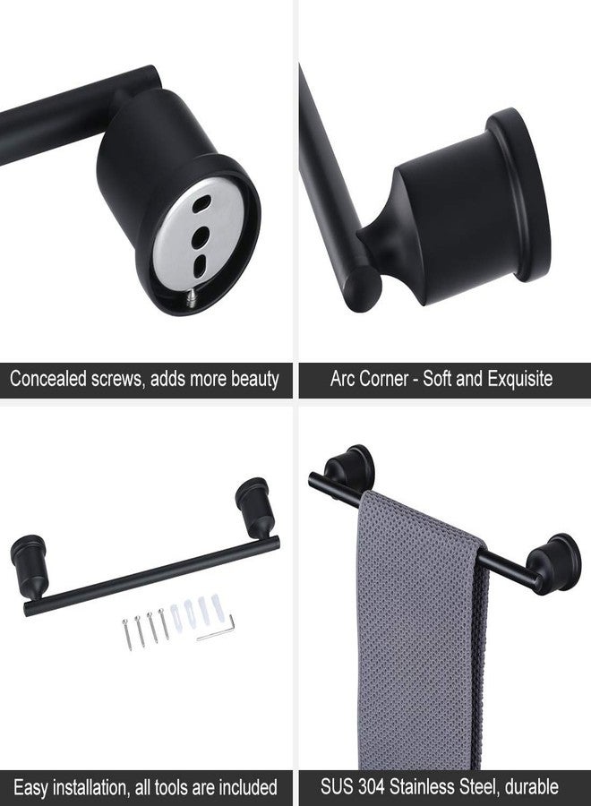 WOWOW Black Towel Bar Rack, 24 Inch Towel Bar Racks for Bathroom Towel Holder 304 Stainless Steel Bath Towel Bars Holder Heavy-Duty Towel Rack Wall Mounted Towel Bar Holder for Bathroom Kitchen Wall - Image 3