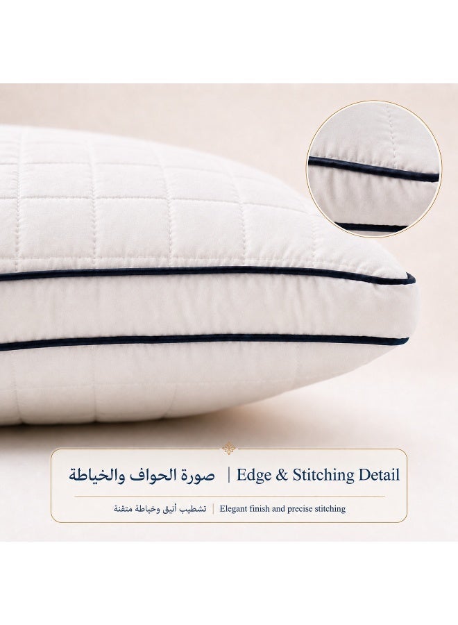 ** 3 pcs set Luxury Microfiber Pillowfrom GOLDEN REST 50×70 cm – 1300 g Quilted Pillow with Embroidered Logo** - Image 5