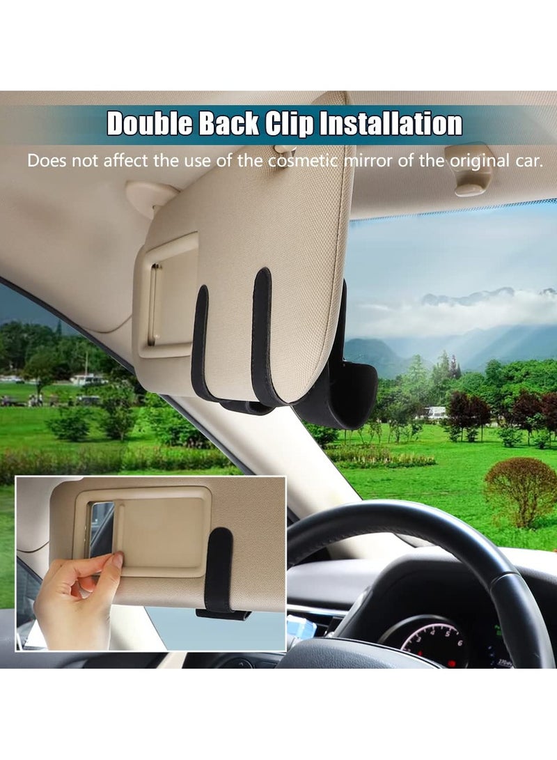 SOLARAE Magnetic Leather Sunglass Holder, Eyeglass Hanger Clip for Car Sun Visor, for Car Visor Sunglass Clip Eyeglass Hanger Frame Glasses Box Case, Suitable for Different Size Eyeglasses (Black) - Image 4