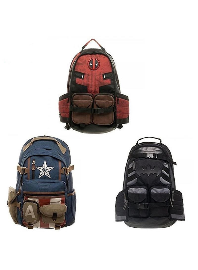 حقيبة ظهر باتمان مارفل أفنجرز من الرسوم المتحركة الكرتونية، حقائب ظهر للترفيه في الهواء الطلق، سعة عالية - Image 2