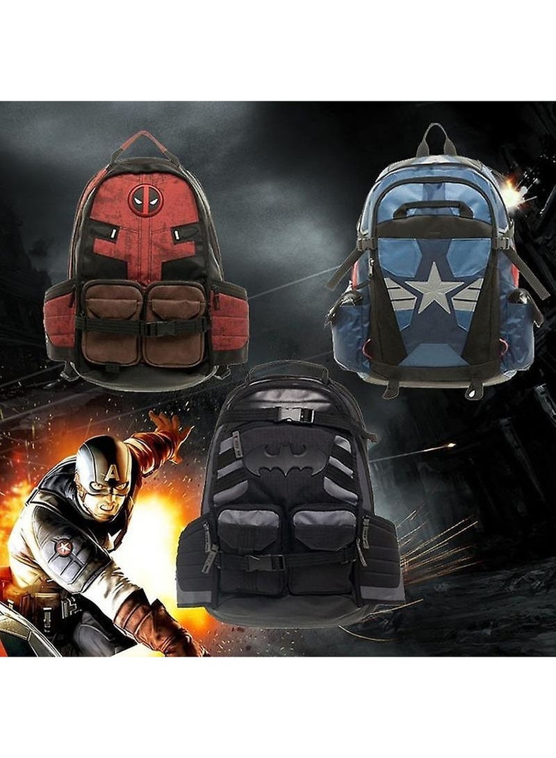 حقيبة ظهر باتمان مارفل أفنجرز من الرسوم المتحركة الكرتونية، حقائب ظهر للترفيه في الهواء الطلق، سعة عالية - Image 3