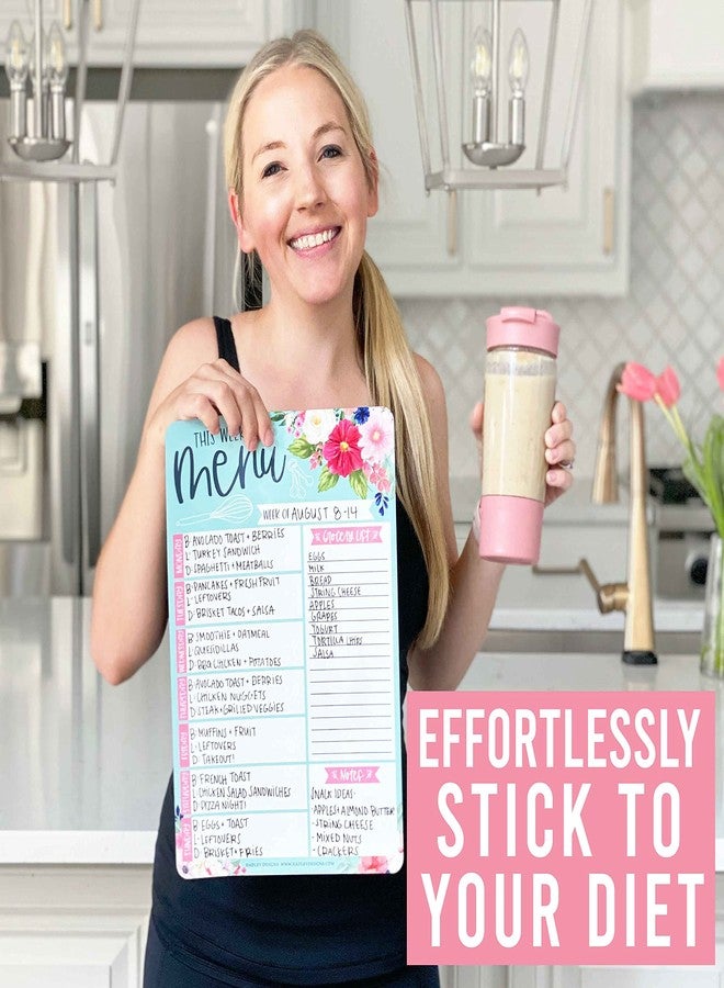 Hadley Designs Weekly Meal Planner Dry Erase Board for Refrigerator, Floral Magnetic Weekly Menu Board for Kitchen Conversion Chart, Meal Planner for Refrigerator, Magnetic Menu Board for Fridge - Image 3