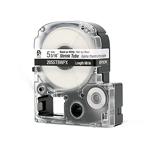 LABELWORKS Epson LABELWORKS 205STBWPX Genuine Tape Cartridge - Black on White Shrink Tube Industrial Label Maker Tape - AWG 8-12, 3/16" (5MM) Wide, 8 ft (96") - Image 5
