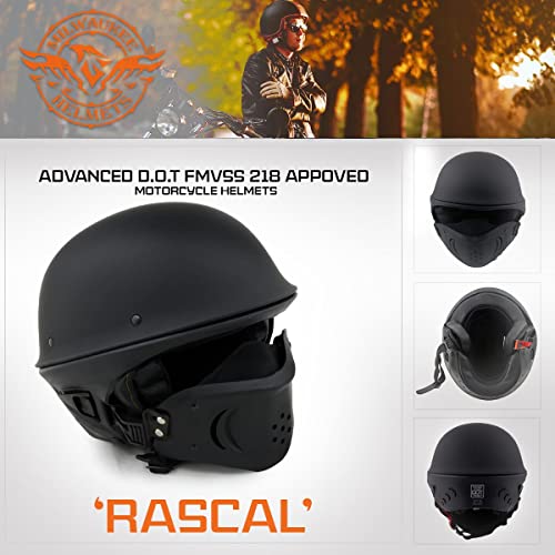 Milwaukee Helmets Open Face 3/4 Motorcycle Biker Rider Helmets MPH98XX - Small - Image 4