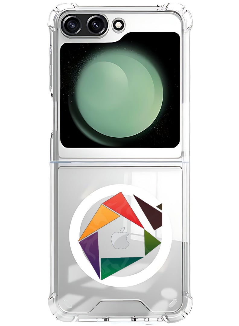 Theodor Magnetic Case for Samsung Galaxy Z Flip 5 Compatible with MagSafe Wireless Charging, Shockproof Phone Bumper Cover apple-triangle-logo - Image 1