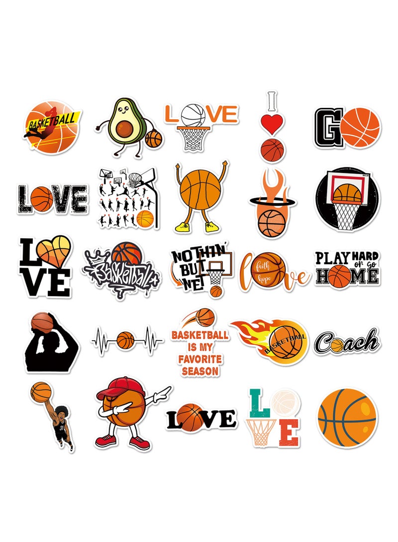 مجموعة ملصقات كرة السلة المقاومة للماء والقابلة للإزالة والتزيين، 50 قطعة بتصميمات غير متكررة - Image 3