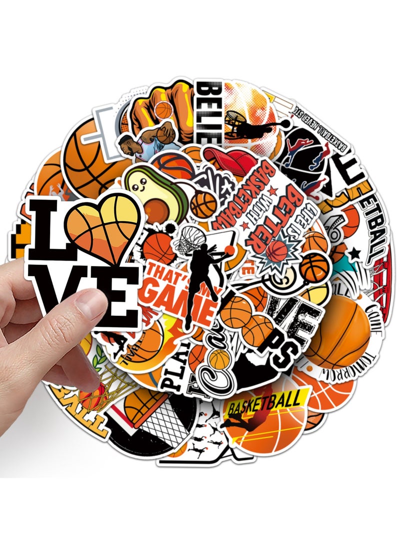 مجموعة ملصقات كرة السلة المقاومة للماء والقابلة للإزالة والتزيين، 50 قطعة بتصميمات غير متكررة - Image 5