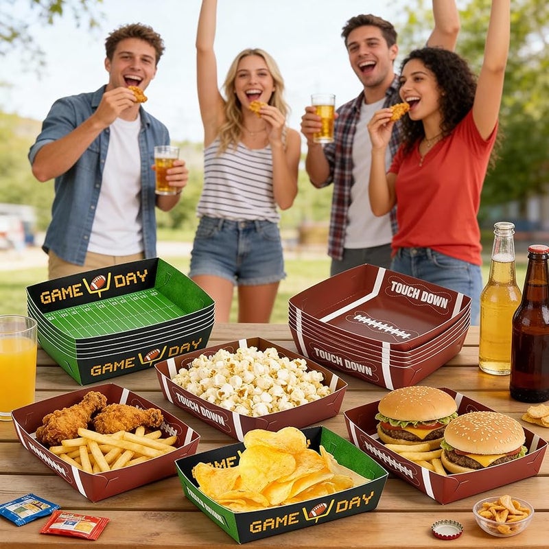 Labrostar 36Pack Football Party Decorations Large Football Food Plates Football Paper Snack Tray Disposable Bowls Football Theme Party Favors for Gameday Carnivals Sport Game Events Birthday Party Supplies - Image 4