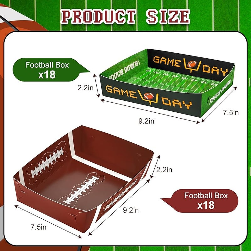 Labrostar 36Pack Football Party Decorations Large Football Food Plates Football Paper Snack Tray Disposable Bowls Football Theme Party Favors for Gameday Carnivals Sport Game Events Birthday Party Supplies - Image 3