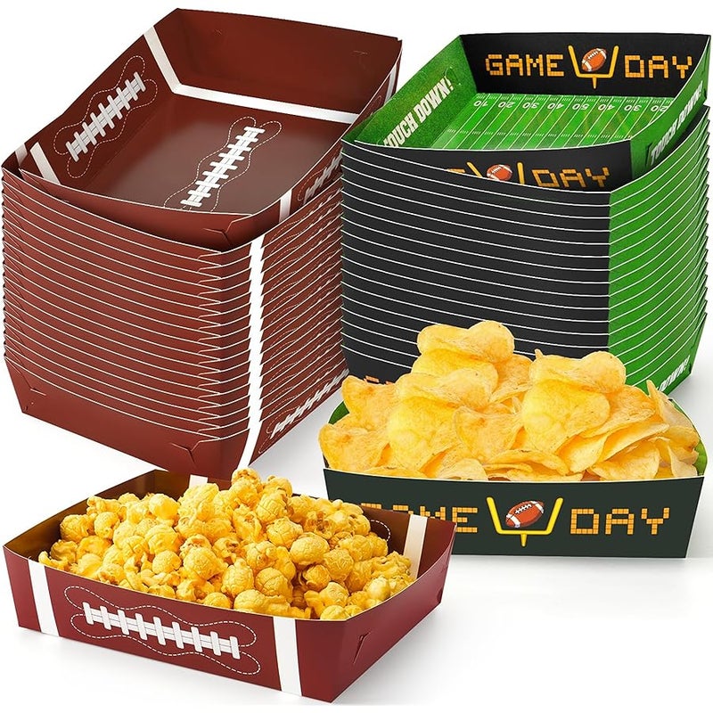 Labrostar 36Pack Football Party Decorations Large Football Food Plates Football Paper Snack Tray Disposable Bowls Football Theme Party Favors for Gameday Carnivals Sport Game Events Birthday Party Supplies - Image 1