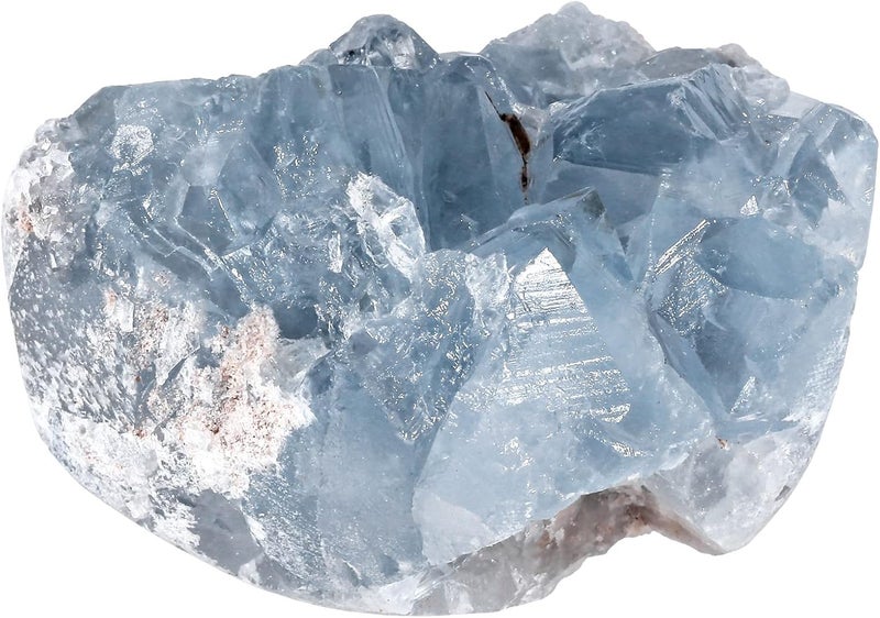 mookaitedecor Natural Celestite Crystal Geode Cluster Irregular Mineral Specimen Stone for Crystals Healing Reiki Home Decoration(50-99g)