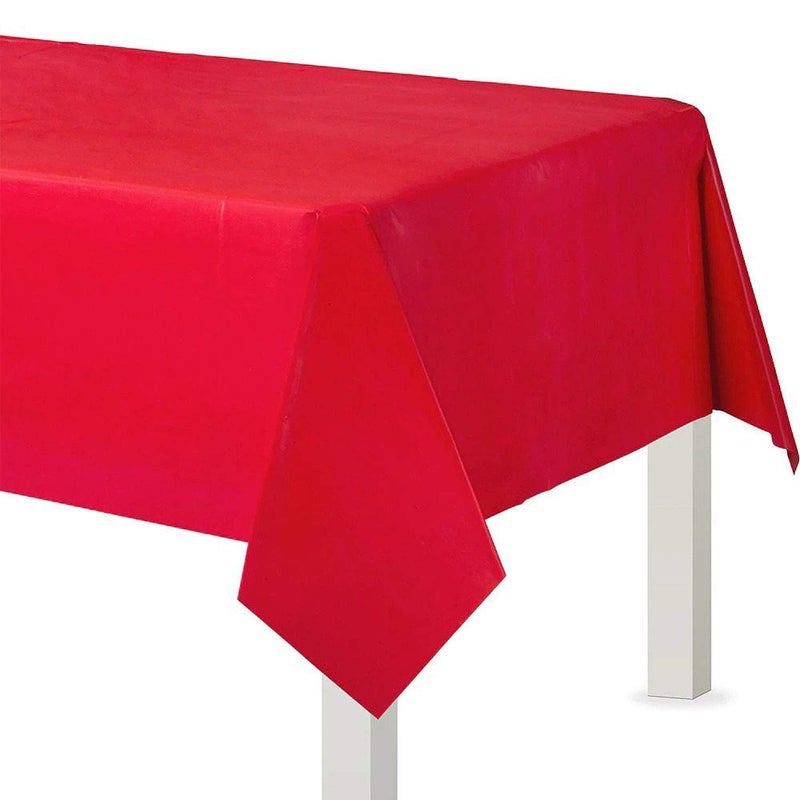 Amscan Apple Red Plastic Table Cover 54 x 108 1 Pc Vibrant Event Essential Perfect for Parties Weddings Special Occasions
