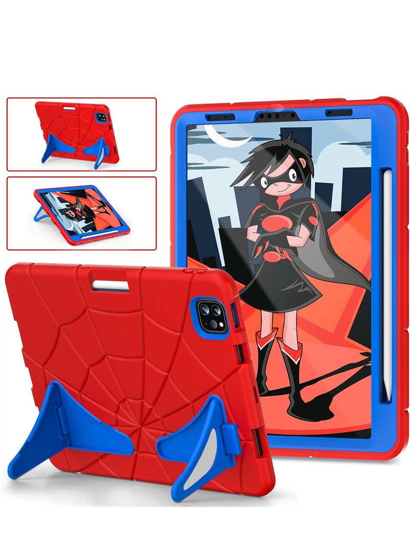 Spider Style Case Compatible for iPad Pro 11 Inch(2018/2020/2021/2022)/iPad Air 4th Gen 10.9 Inch(2020)/iPad   Air 5th Gen 10.9(2022) Shockproof Protective Cover with Pencil Holder Kickstand for Kids Children - Image 1