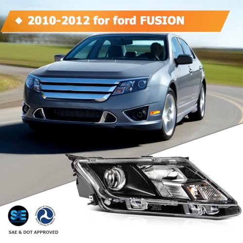 LBRST Headlights Fit 2010-2012 for Fusion Passenger Side Headlight Assembly Chrome Housing FO2503273 - Image 2