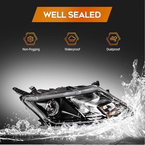 LBRST Headlights Fit 2010-2012 for Fusion Passenger Side Headlight Assembly Chrome Housing FO2503273 - Image 5