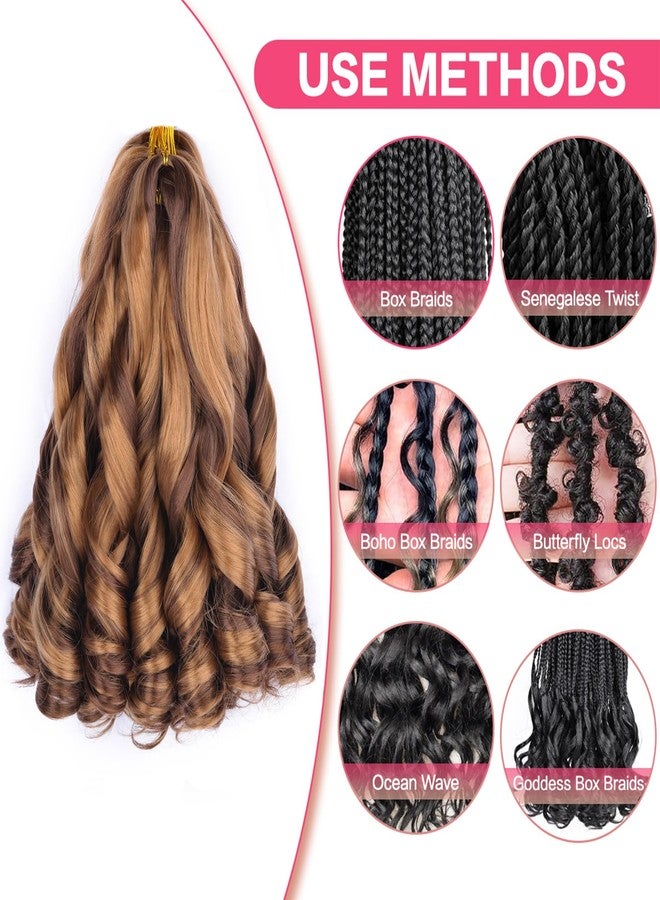 Luoyudu French Curly Braiding Hair 14 Inch P33/30 Loose Wavy 8 Packs Bouncy Braiding Hair Extensions 50g/Pack Synthetic Crochet Hair for Black Women (14 Inch 8 Packs, P33/30) - Image 5