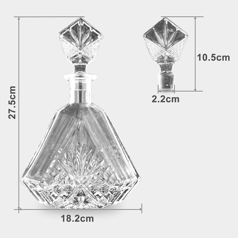 Wellxo Wellxo Whisky decantador Glass Decanter with Airtight Geometric Stopper - Whiskey Decanter for Wine, Bourbon, Brandy, Liquor, Juice, Water, Mouthwash. Italian Glass Liquor Decanters Sobriety Wine bot  - Image 2