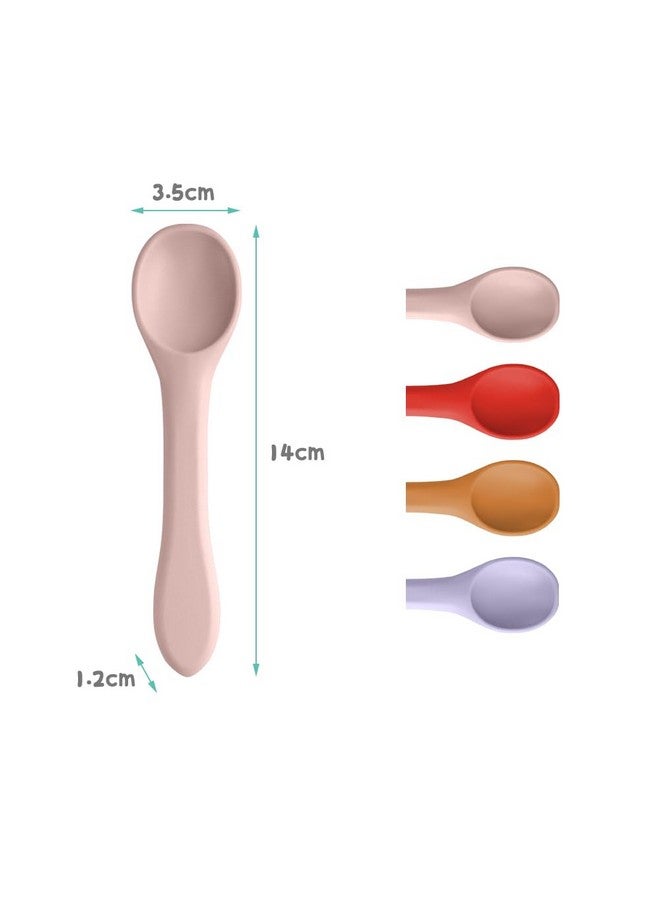 Vicloon Silicone Baby Feeding Spoons, 4 Pcs Baby Spoons, First Stage Feeding Spoons For Infants, Silicone Baby Spoons Ultra-Durable & Chewproof, Silicone Feeding Spoons Dishwasher Safe,Baby Utensils - Image 2