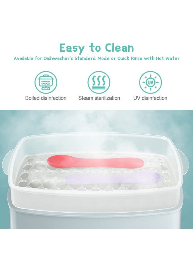 Vicloon Silicone Baby Feeding Spoons, 4 Pcs Baby Spoons, First Stage Feeding Spoons For Infants, Silicone Baby Spoons Ultra-Durable & Chewproof, Silicone Feeding Spoons Dishwasher Safe,Baby Utensils - Image 5