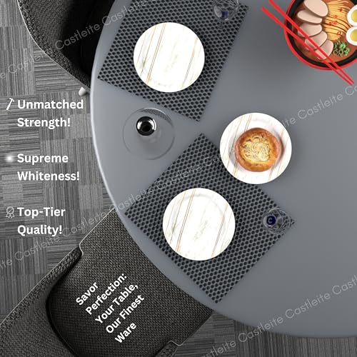 Castleite Piccolo Melamine Plates Set of 6 - Break Resistant, Round Designer Plate for Eating or Serving in Home, Kitchen Use or Cafe, Stainless (Rosin Cream, Quarter Plate 6 Pcs) - Image 5