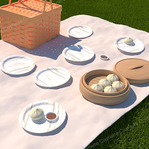 Castleite Piccolo Melamine Plates Set of 6 - Break Resistant, Round Designer Plate for Eating or Serving in Home, Kitchen Use or Cafe, Stainless (Rosin Cream, Quarter Plate 6 Pcs) - Image 3