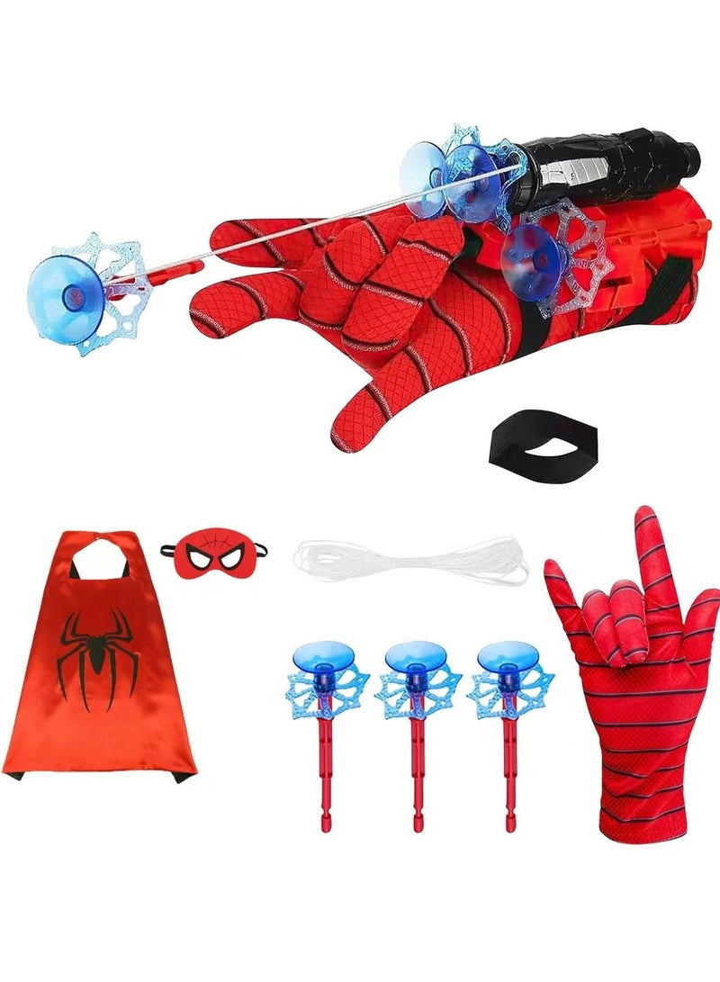 7 جهاز كمبيوتر شخصي Superhero Web-Slinging لعبة مجموعة,1 بطل خارق القبعات,1 شعر قناع العين, 1 قاذفة, 1 قفاز, 3 رصاص مصص,مثالية للدور في الأزياء الداخلية والخارجية لعب,لعب خيالي للأطفال في الأعمار 3+,هدية للأطفال - Image 1