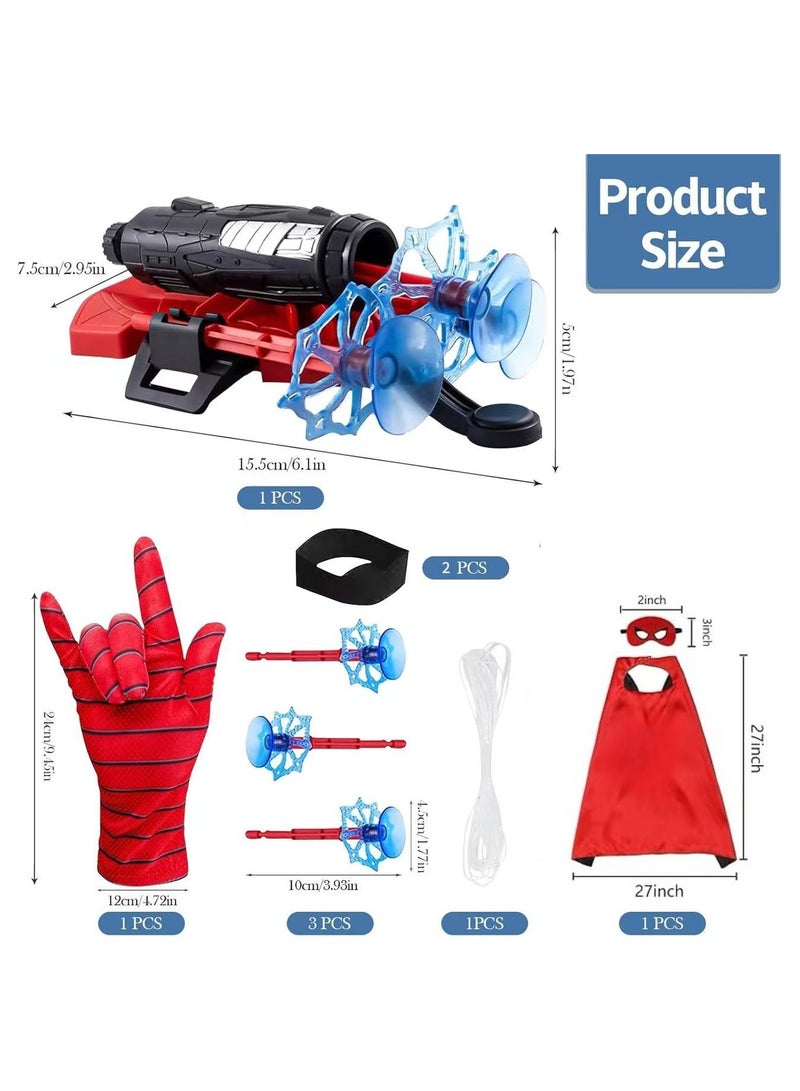 7 جهاز كمبيوتر شخصي Superhero Web-Slinging لعبة مجموعة,1 بطل خارق القبعات,1 شعر قناع العين, 1 قاذفة, 1 قفاز, 3 رصاص مصص,مثالية للدور في الأزياء الداخلية والخارجية لعب,لعب خيالي للأطفال في الأعمار 3+,هدية للأطفال - Image 2