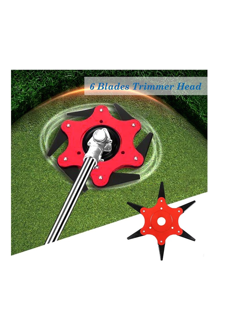 Excefore 6 Teeth Steel Trimmer Head, Universal Eater Blades 6 Steel Razors, Blade Adapter Kit for String Trimmers, Garden Lawn Mower Brush Cutter with Adapter - Image 4
