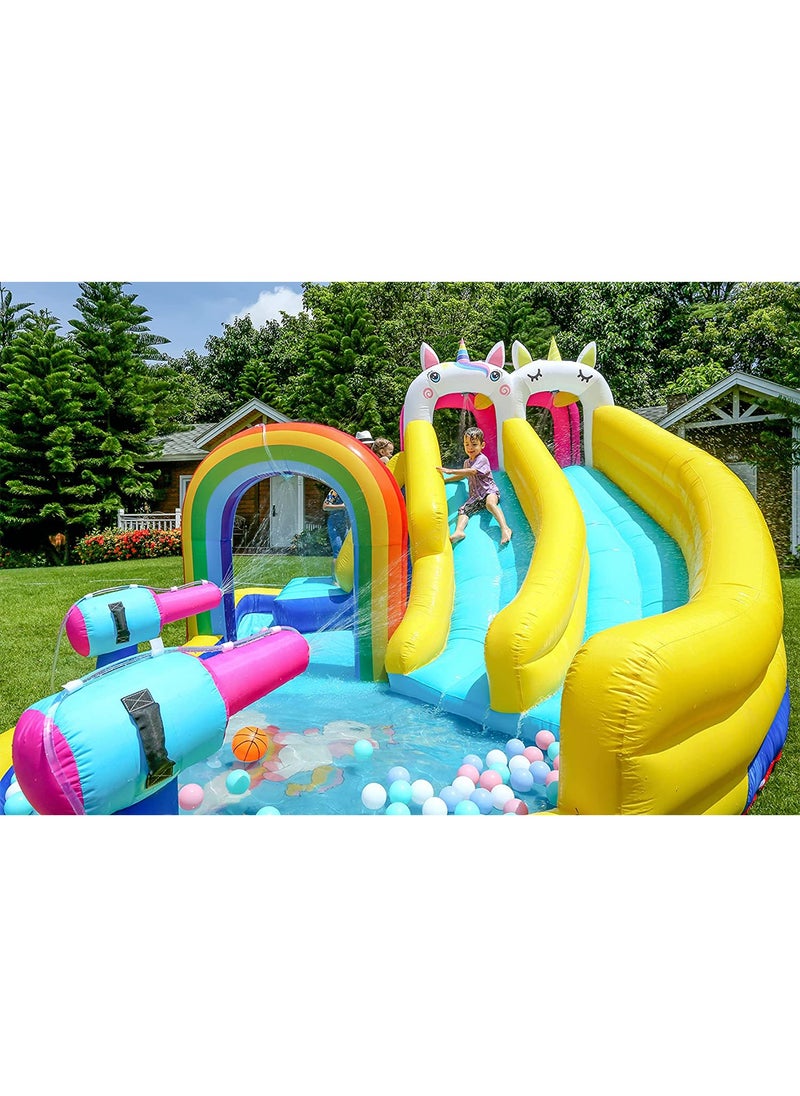 LIMOS Inflatable Twin Water Slide With Bouncer and Tunnel for Kids Outdoor Play  - Image 3