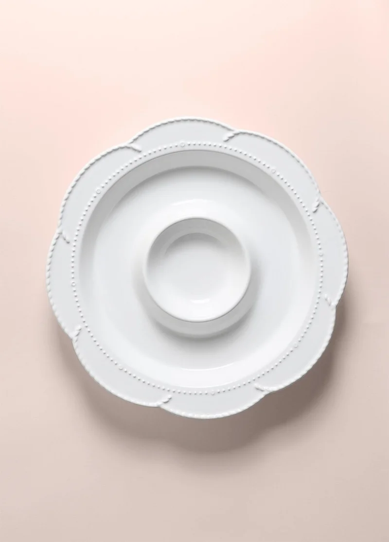 THE MIA Grande Serving Plate with Section White 39 cm GRD0013