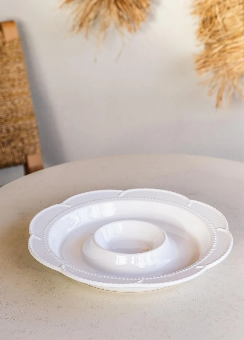 THE MIA Grande Serving Plate with Section White 39 cm GRD0013