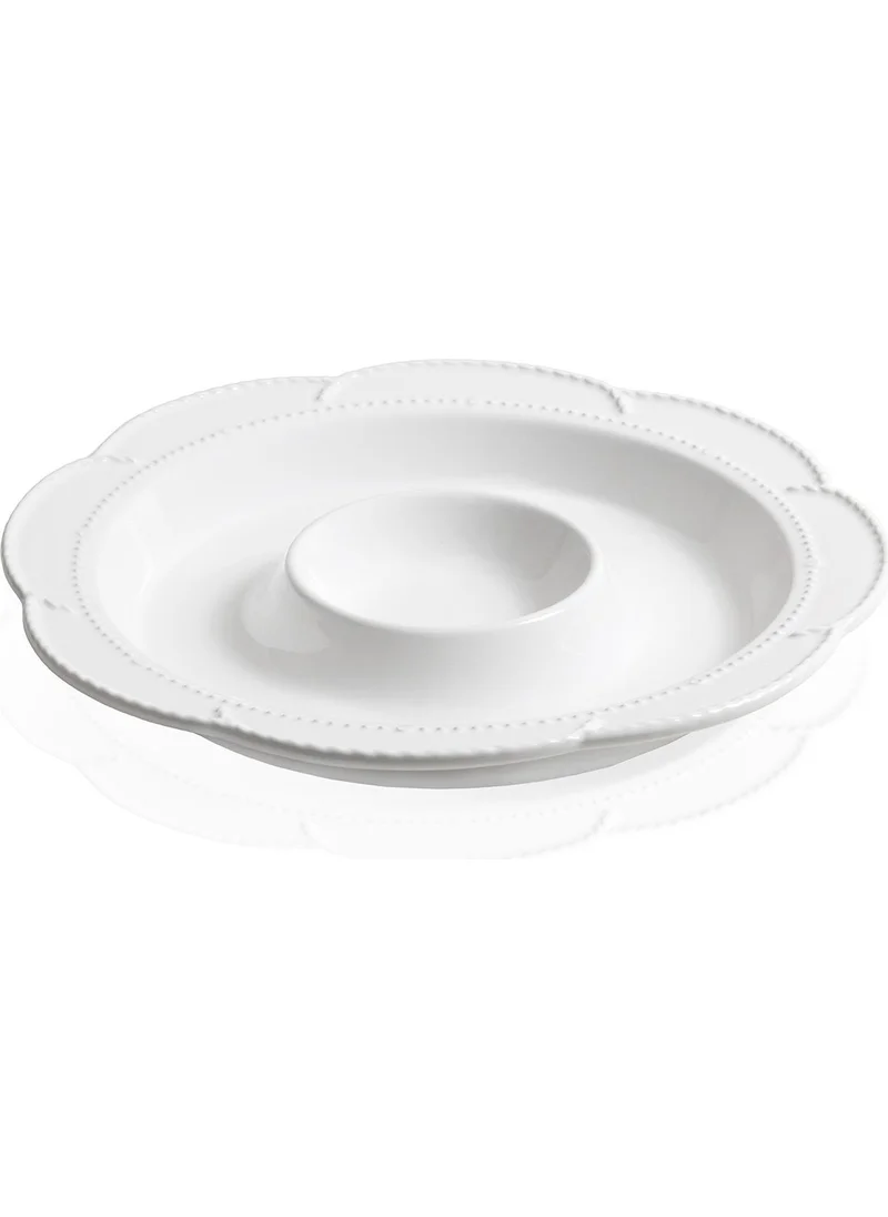 The Mia Grande Serving Plate with Section White 39 cm GRD0013