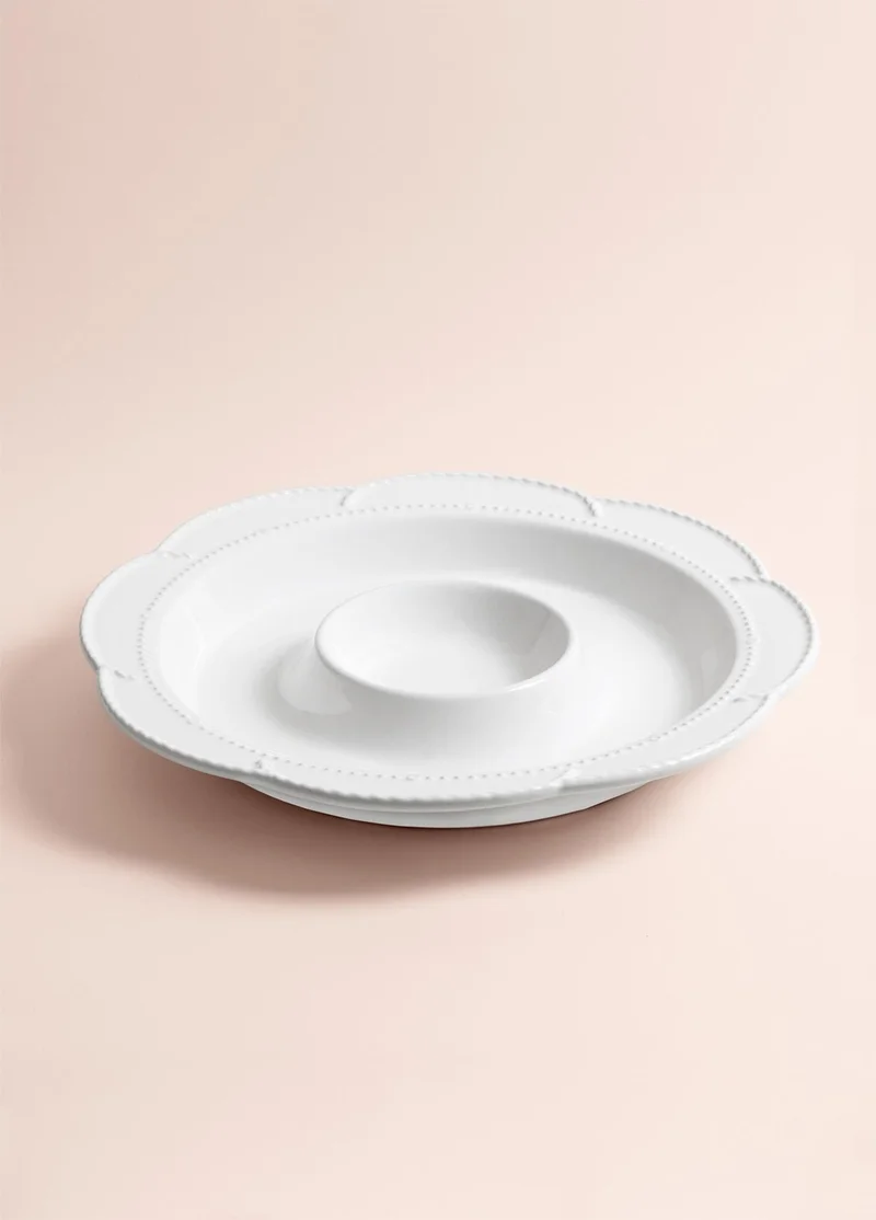 THE MIA Grande Serving Plate with Section White 39 cm GRD0013