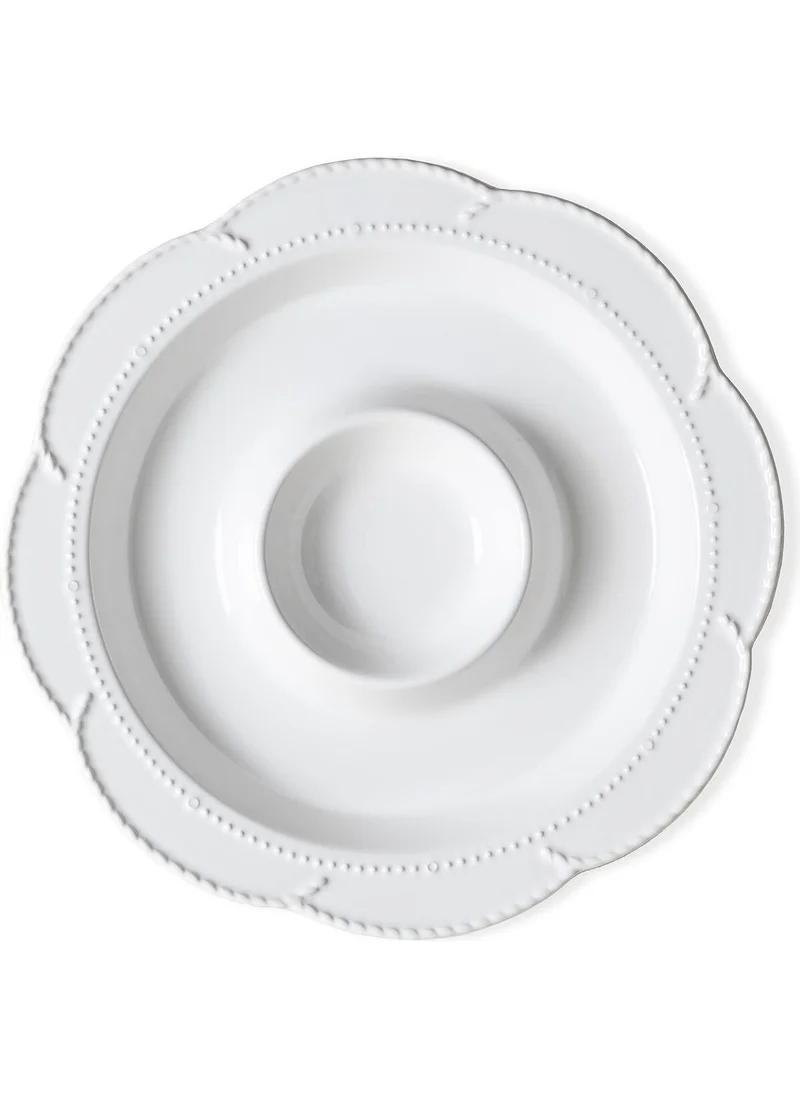 The Mia Grande Serving Plate with Section White 39 cm GRD0013