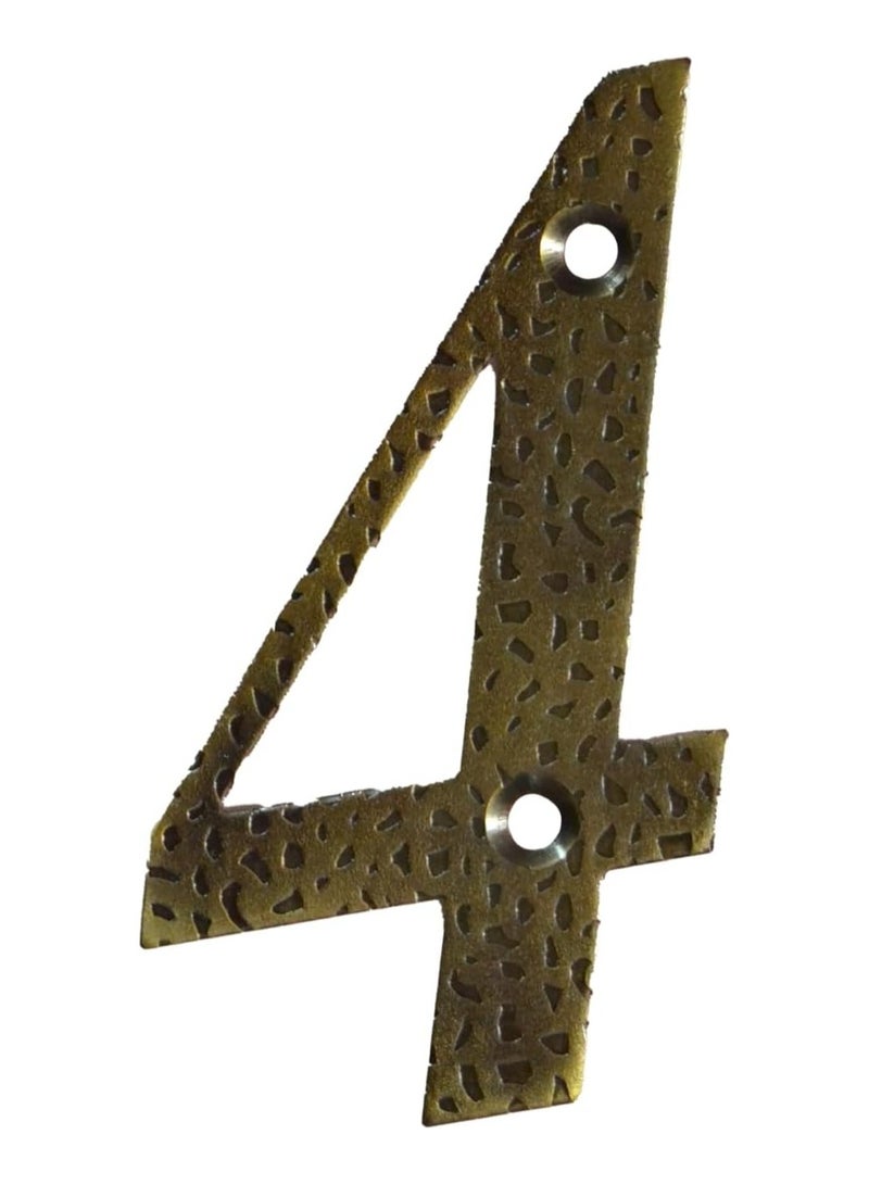 Momentum Metal Flat Door Number Four, Gold