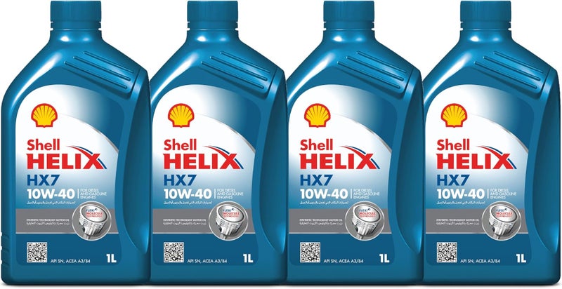 شل زيت محرك Shell Helix HX7 10W-40 (1 لتر) (عبوة تحتوي على 4 عبوات) - Image 1