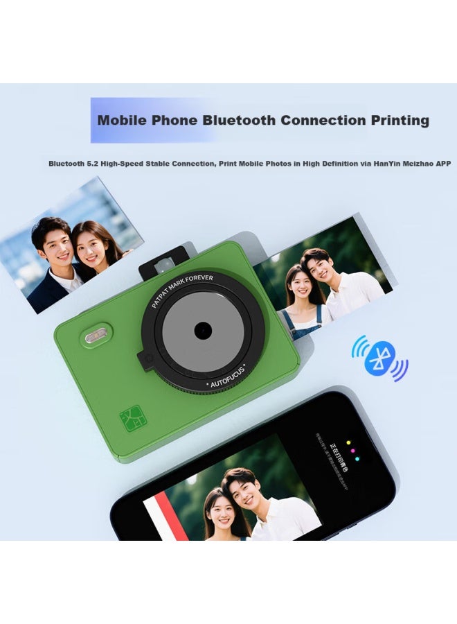 Hprt Z5s Instant Camera Green Set Photo Capture And Print All-in-one Mobile Bluetooth Mini Portable Photo Printer Gift For Kids Students Friends - Image 1