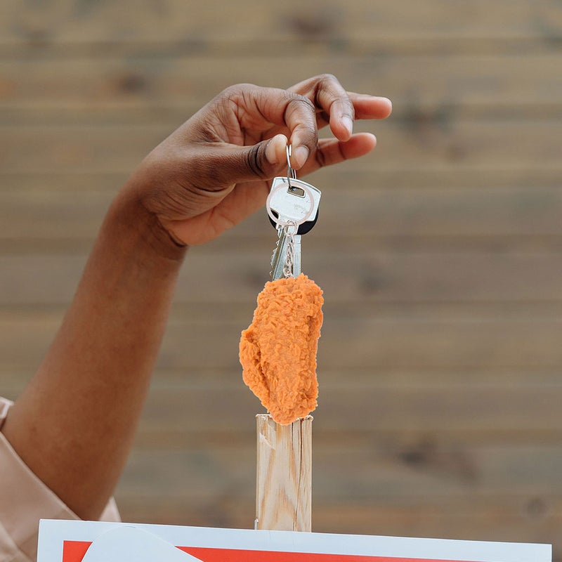 3Pcs Fried Chicken Kechain Simulation Food Keyring Key Chains Hanging Bag Pendants - Image 4