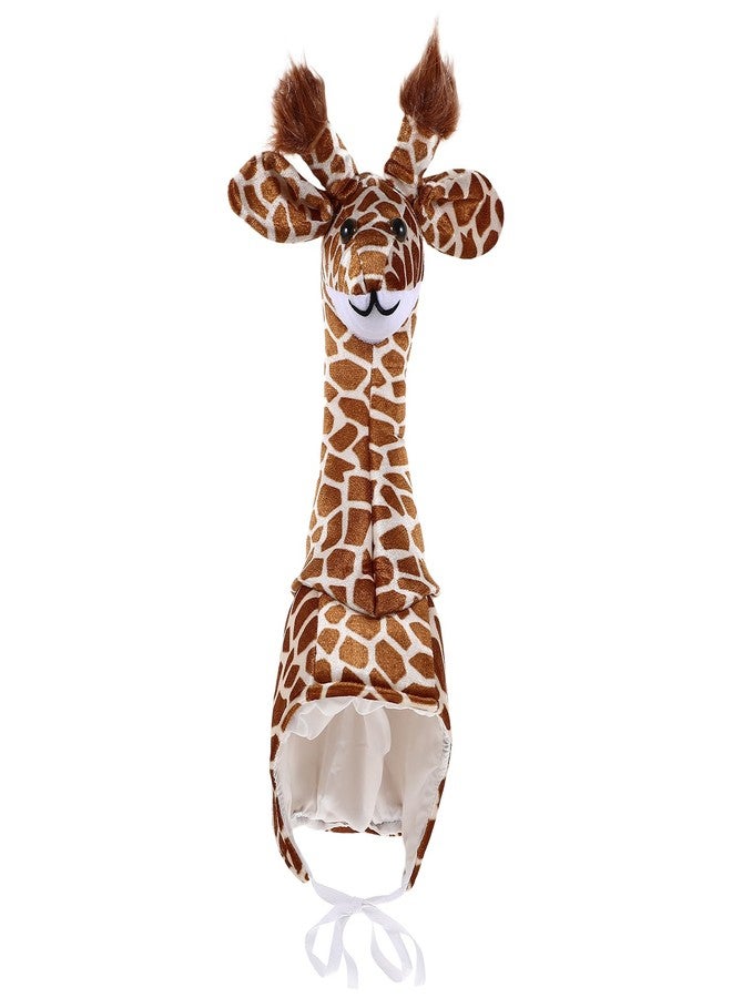 أموسفون قبعة زرافة من آموسفن للأطفال والآباء، زي تنكري على شكل حيوان للعروض، قماش بني، 20.47 × 7.87 × 7.87 بوصة - Image 1