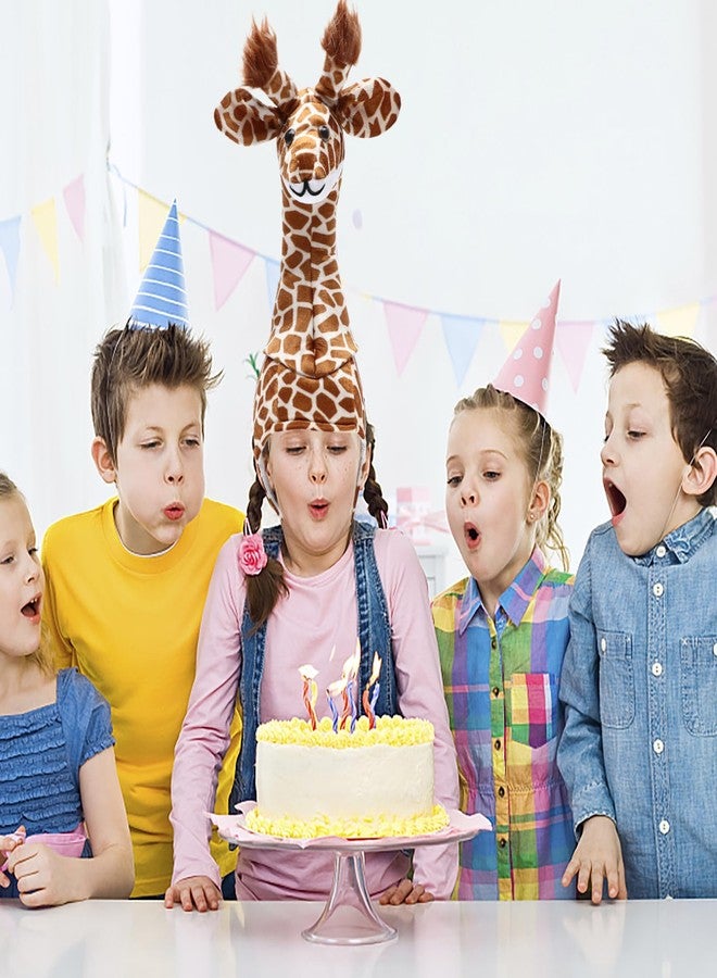 أموسفون قبعة زرافة من آموسفن للأطفال والآباء، زي تنكري على شكل حيوان للعروض، قماش بني، 20.47 × 7.87 × 7.87 بوصة - Image 4