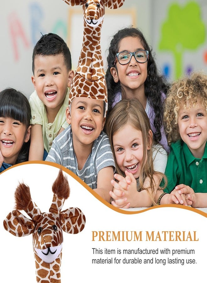 أموسفون قبعة زرافة من آموسفن للأطفال والآباء، زي تنكري على شكل حيوان للعروض، قماش بني، 20.47 × 7.87 × 7.87 بوصة - Image 2