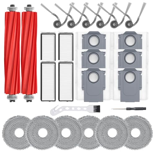 BUXEBUX 26Pcs Replacement Parts Accessories for Roborock QV 35A/ QV 35S Robot Vacuum Kit, 2 Main Brush, 4 Hepa Filter, 6 Mop Pads, 6 Side Brush, 6 Dust Bags, 1 Screwdriver, 1 Clean Tool - Image 1