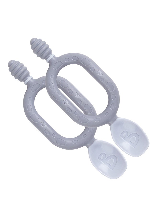 bibado Weaning Spoons 2 Pack - Baby Led Weaning Spoon For Self Feeding, Dual-Ended Cutlery For Oral Sensory Development And Teething Gums  - Image 2