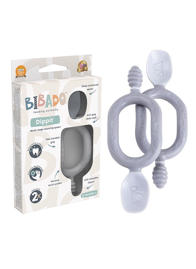 bibado Weaning Spoons 2 Pack - Baby Led Weaning Spoon For Self Feeding, Dual-Ended Cutlery For Oral Sensory Development And Teething Gums  - Image 1