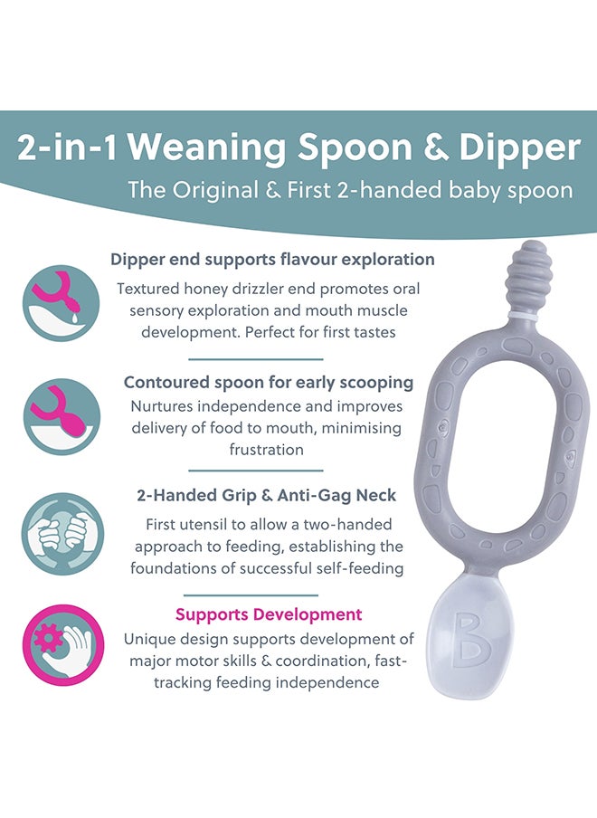 bibado Weaning Spoons 2 Pack - Baby Led Weaning Spoon For Self Feeding, Dual-Ended Cutlery For Oral Sensory Development And Teething Gums  - Image 3