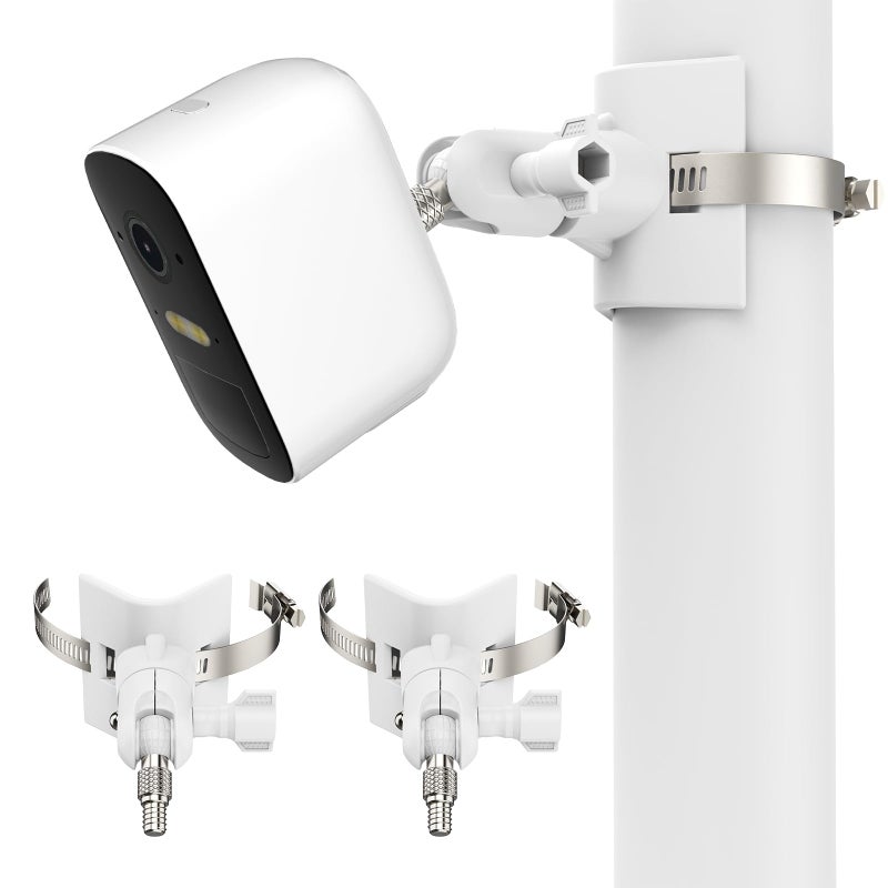 OkeMeeo Universal Outdoor Camera Mount for Arlo Pro 5SPro 4Pro 3Ultra 2Essential XLfor eufyCam 2C2C Pro and More Security Camera with 14 ThreadWhite 2 Pack
